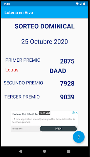Loteria Nacional de Panama Screen 2