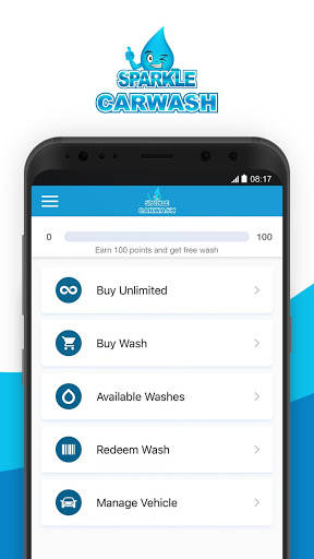 Android application Sparkle Car Wash screenshort