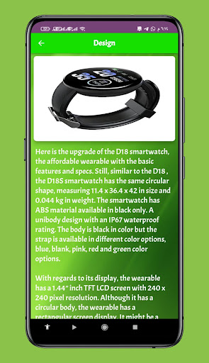 D18 Smart Watch Guide Screen 2