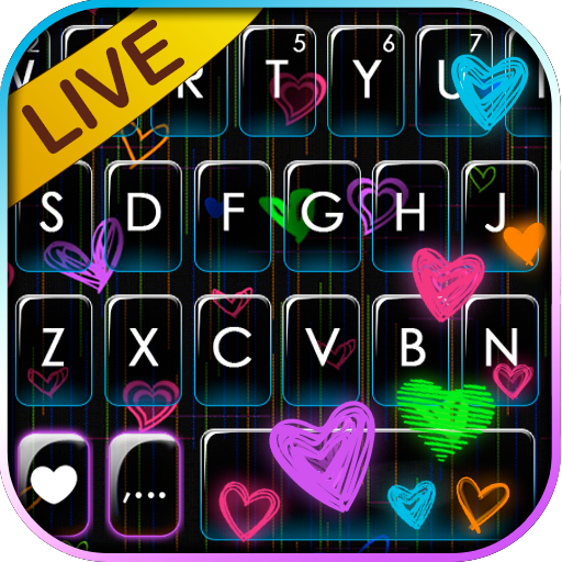 Doodle Neon Hearts Keyboard Th logo