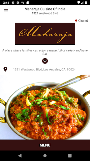 Android application Maharaja Cuisine of India screenshort