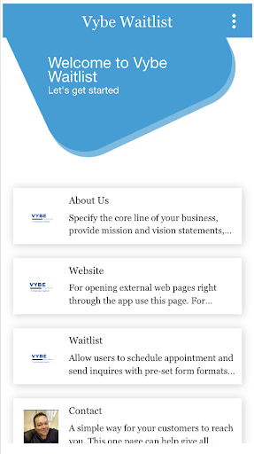 Android application Vybe Waitlist screenshort