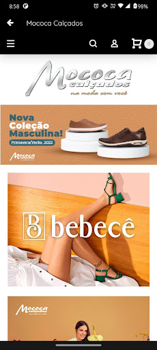 Android application Mococa Calçados screenshort