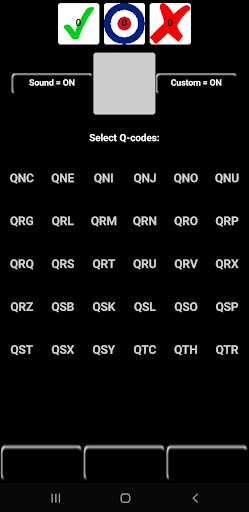 Amateur ham radio Q-code quiz Screen 2