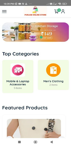 Android application Punjab Stores Online screenshort