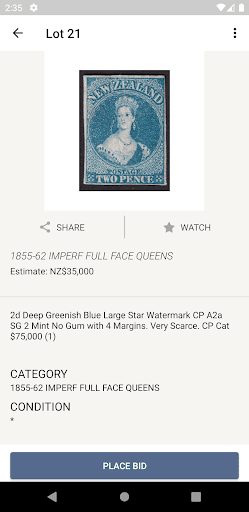Android application Auckland City Stamps screenshort