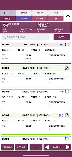 RACCORDER Screen 2