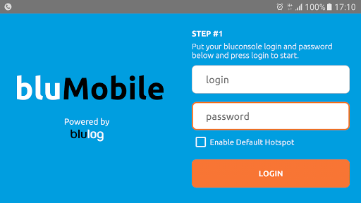 Android application bluMobile screenshort