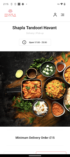 Android application Shapla Tandoori Havant screenshort