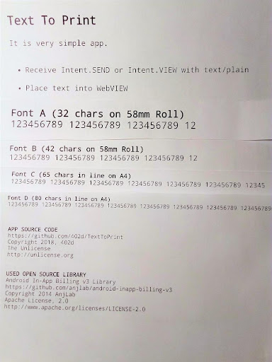Screenshot of SHARE to PRINT.Intent