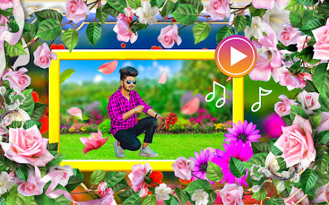 Captura 14 Flower photo video maker song android