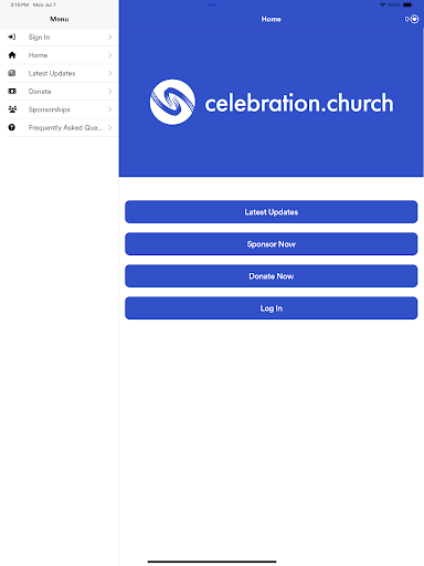 Celebration Church Sponsorship