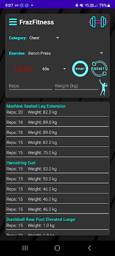 Android application FrazFitness screenshort