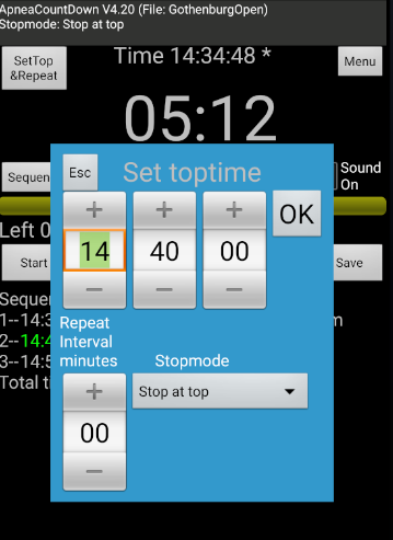 ApneaCountdown Screen 2