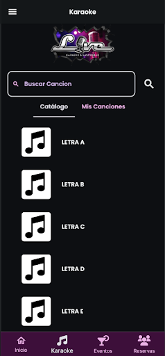 LiveKaraoke App Screen 2