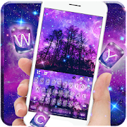 Galaxy Night Tree Keyboard Theme