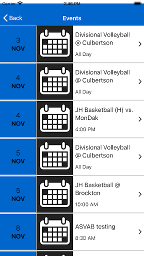 Bainville Public Schools App Screen 2