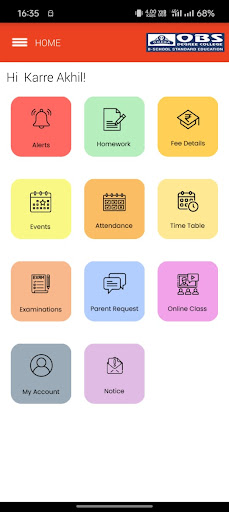 Android application OBS DEGREE COLLEGE screenshort