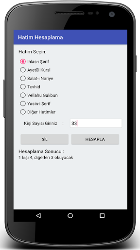 Hatim Hesaplama Screen 2