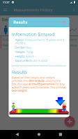 screenshot of Children's BMI calculator
