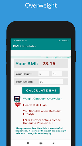 BMI Calculator - Body Mass Screen 3