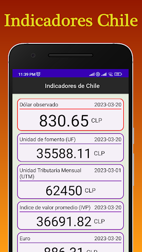 Android application Indicadores Chile screenshort