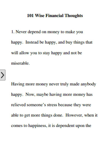 101 Wise Financial Thoughts