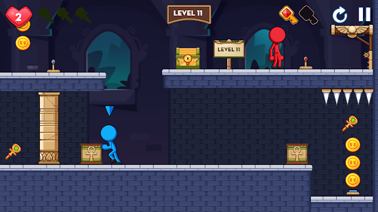 Stick Red Blue: Mystery Quest MOD APK (Premium/Unlocked) screenshots 1