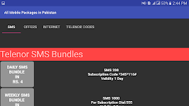 screenshot of Mobile Packages Pakistan 2018