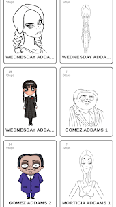 How to draw Wednesday Addams
