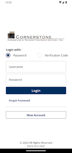 Android application Cornerstone C & P Insurance screenshort