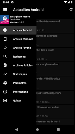 Android application Smartphone France screenshort