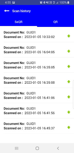 UNEB SeQR Scan Screen 2