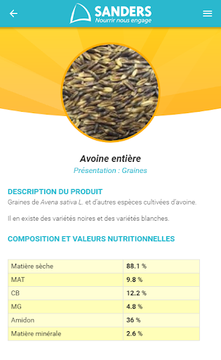 Sanders Matières premières Screen 3