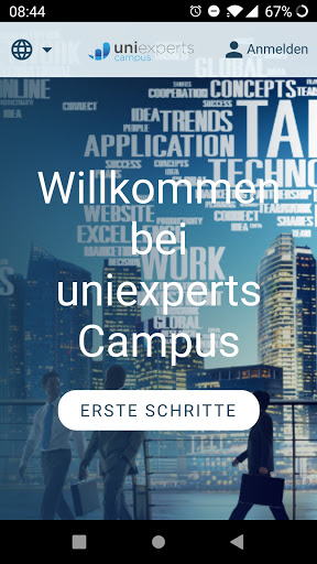 Android application uniexperts screenshort