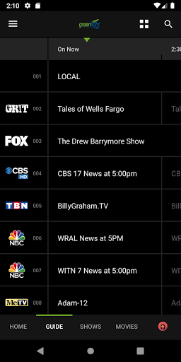 Screenshot of Greenlight TV
