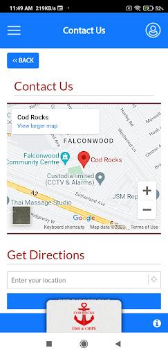 Android application Cod Rocks Fish & Chips screenshort