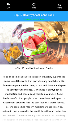 Android application Ten Healthy Snacks and Food screenshort