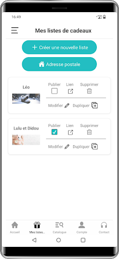 Android application Bebeliste - Liste de naissance screenshort