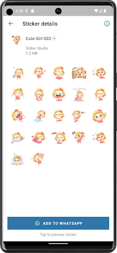 Animated Cute Girls WASticker