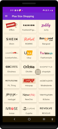 Plus Size Clothing App Screen 2