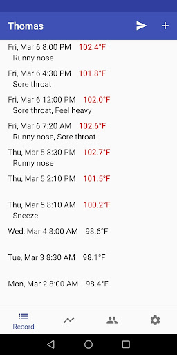 Body Temperature Recorder Screen 2