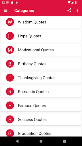 Android application Words of Hope screenshort
