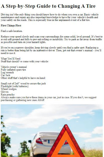 How to Change a Tire ekran görüntüsü