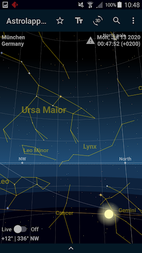 Astrolapp Live Sky Map Screen 2