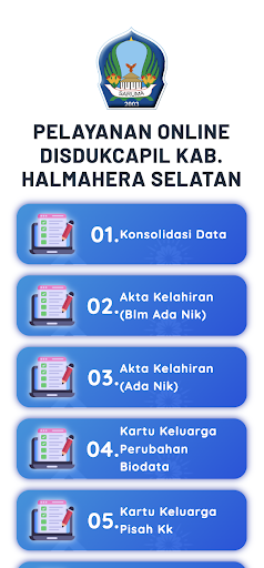 Android application Disdukcapil Halmahera Selatan screenshort