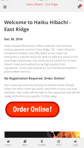 Android application Haiku Hibachi - East Ridge screenshort