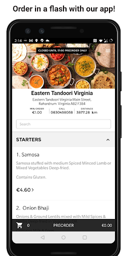 Android application Eastern Tandoori Virginia screenshort