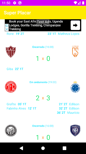 Super Placar - Jogos de Hoje Screen 2