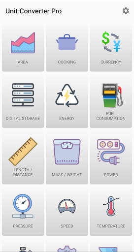 Android application Unit Converter Pro screenshort
